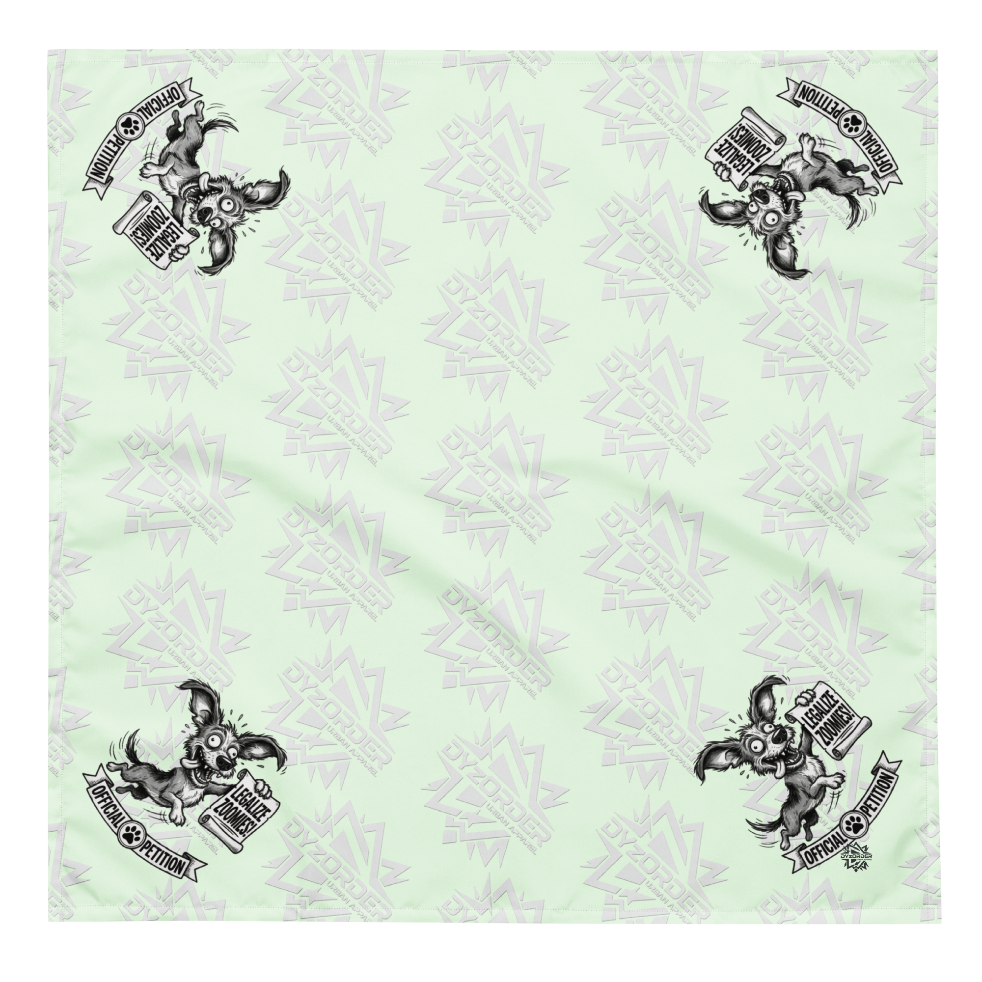 Legalize Zoomies Dog Bandana – Official Petition Pup Edition - Mint