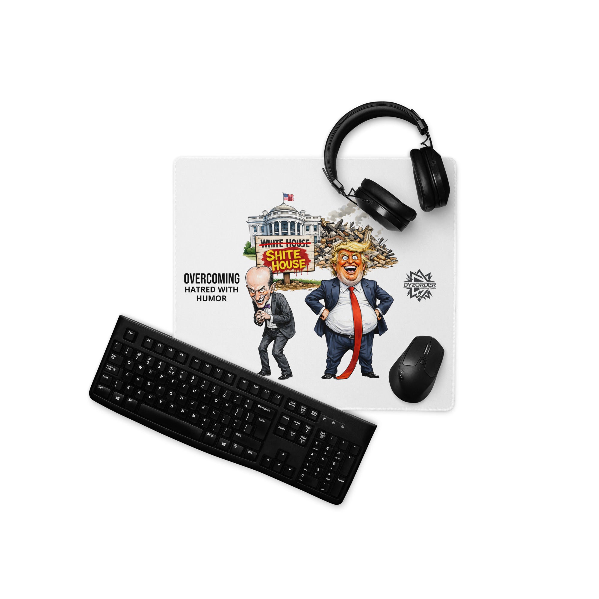 Overcoming Hatred with Humor Mouse Pad Standard + Gaming Desk Sizes