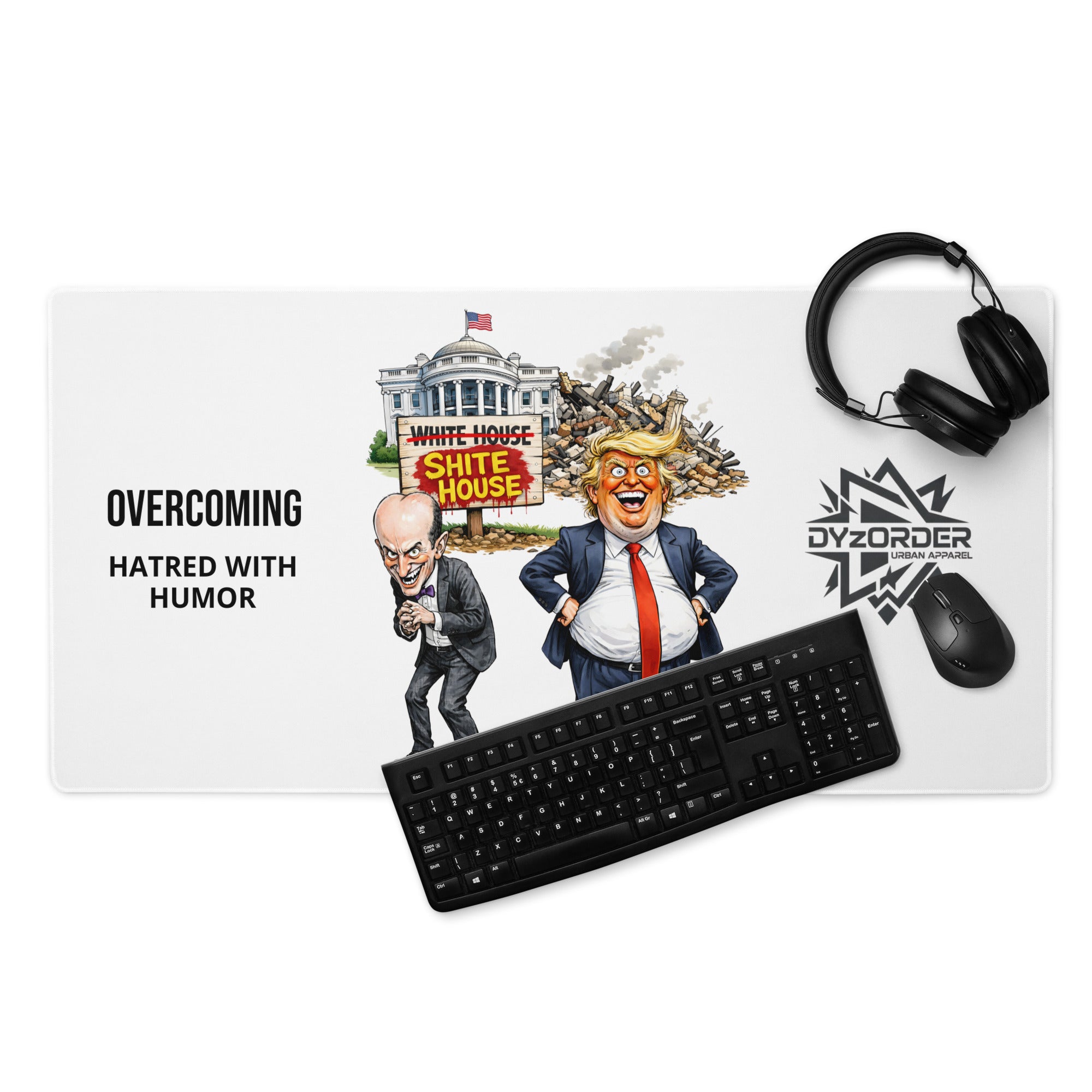 Overcoming Hatred with Humor Mouse Pad Standard + Gaming Desk Sizes