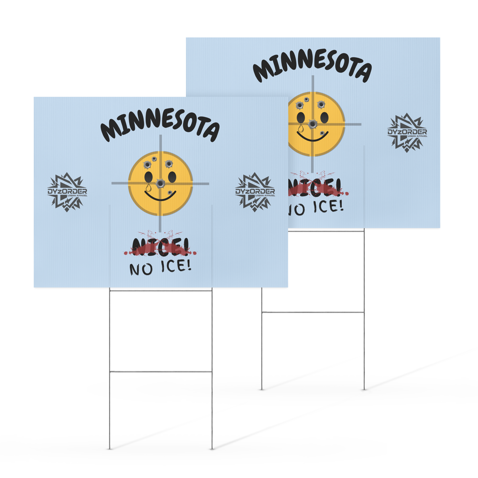 Minnesota Nice – NO ICE! Yard Sign (Single & Double Sided)